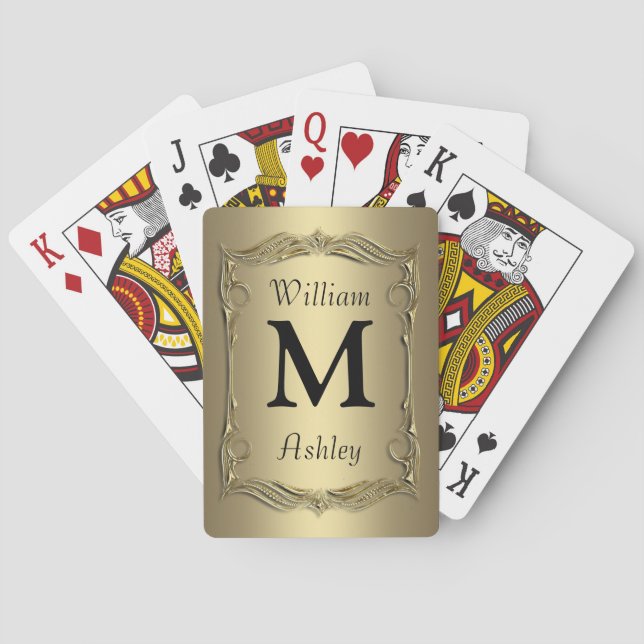 Cartes de jeu décorées d'un monogramme customisées (dos)