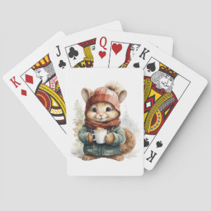 Cartes de jeu des écureuils d'hiver