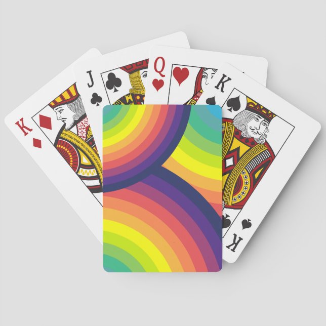 Cartes de jeu des Motifs Rainbow des années 70 (dos)