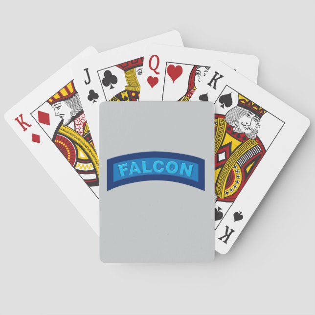 Cartes de jeu d'étiquette de faucon (dos)