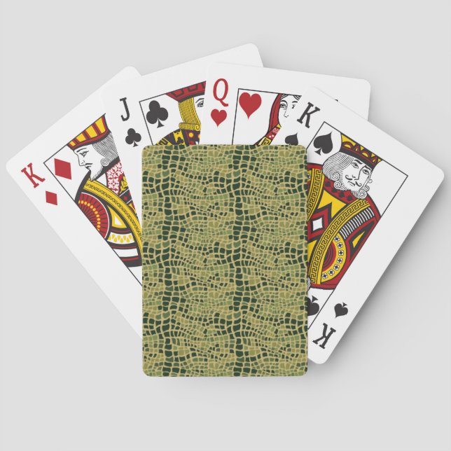 Cartes de jeu d'impression d'alligator (dos)