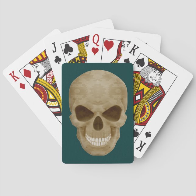 Cartes de jeu du crâne du camouflage (dos)