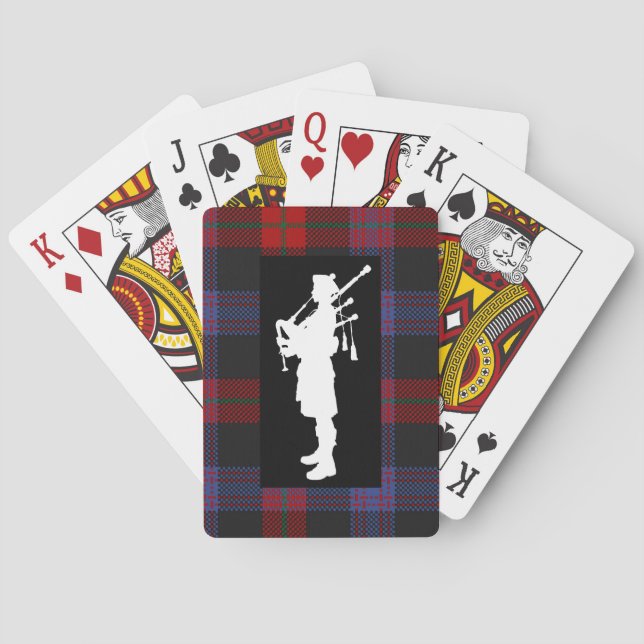 Cartes de jeu écossaises de tartan de joueur de (dos)