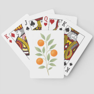 Cartes de jeu élégantes aux fruits orange