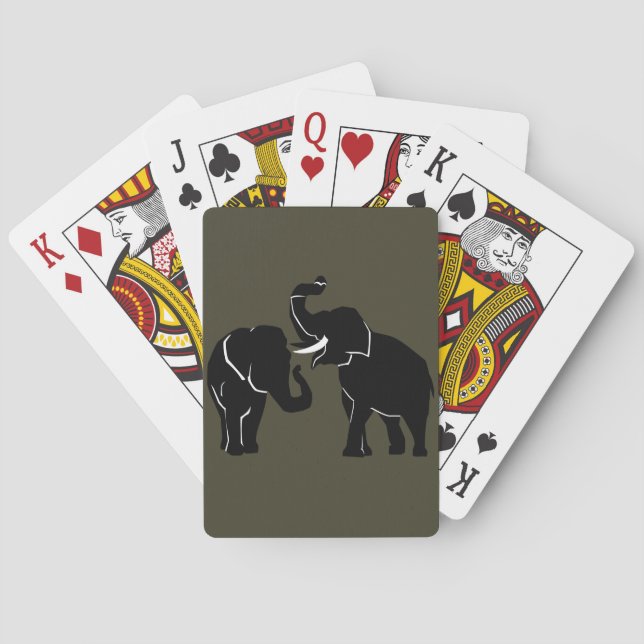 Cartes de jeu Eléphant Couple - Choisir la couleur (dos)