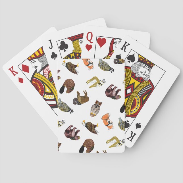 Cartes de jeu en bois de créature d'insigne (dos)