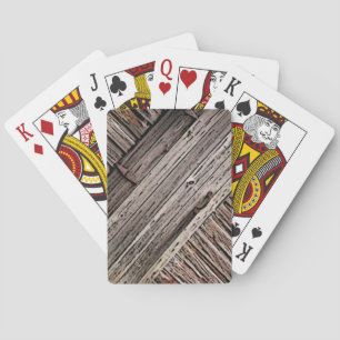 Cartes de jeu en bois de la vieille grange
