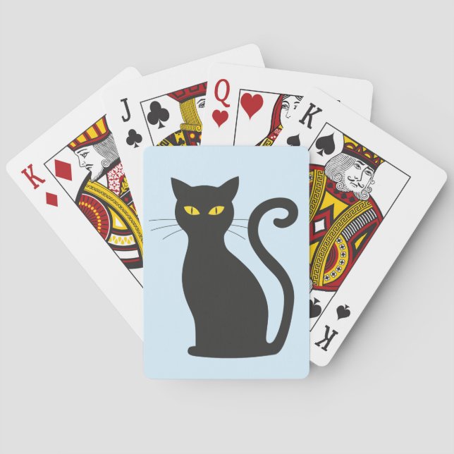 CARTES DE JEU EN CHAT NOIR CUTE (dos)