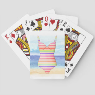 Cartes de jeu en maillot de bain