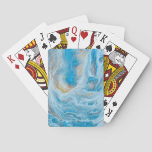Cartes de jeu en marbre bleu