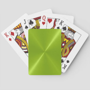 Cartes de jeu en métal brillant et vert cool