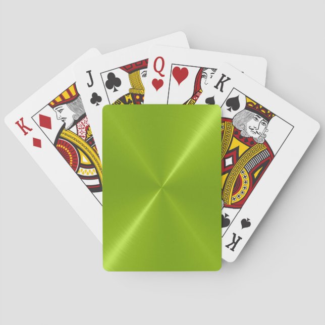 Cartes de jeu en métal brillant et vert cool (dos)
