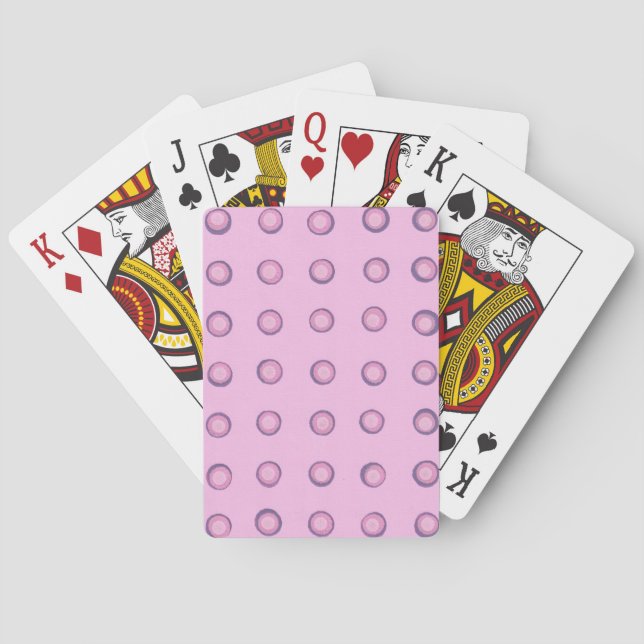 Cartes de jeu en Pois rose et violet (dos)