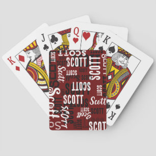 Cartes de jeu en rouge foncé personnalisées avec s