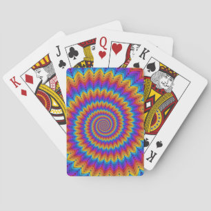 Cartes de jeu en spirale psychédéliques
