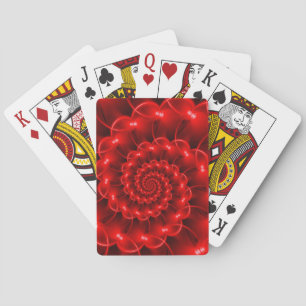 Cartes de jeu en spirale rouges