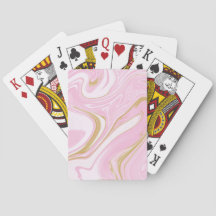 Cartes de jeu esthétiques rose et or