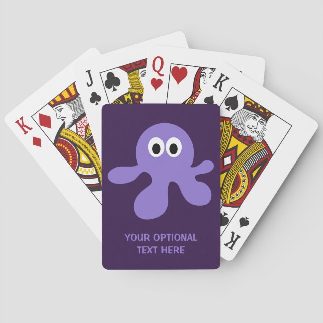 Cartes de jeu faites sur commande de poulpe drôle (dos)