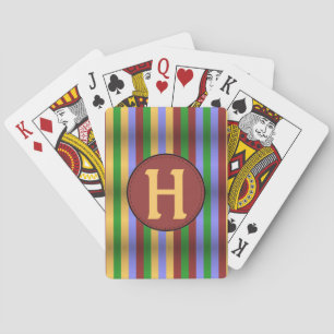 Cartes de jeu farfelues de lettre de rayures