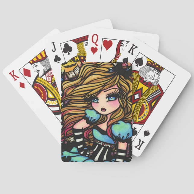 Cartes de jeu féeriques d'art de fille de livre du (dos)