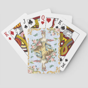 Cartes de jeu féminines florales vintages de