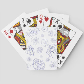 Cartes de jeu Floral Bleu