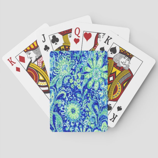 Cartes de jeu Floral Bleu (dos)