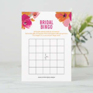 Cartes de jeu Floral Bridal Bingo pour Fête des ma