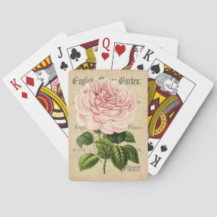 Cartes de jeu florales féminines vintages de fleur