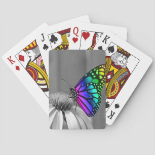 Cartes de jeu florales magnifiques de papillon