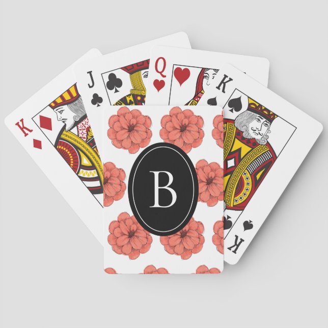 Cartes de jeu florales personnalisées (dos)