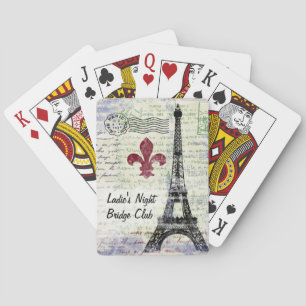 Cartes de jeu françaises vintages de Tour Eiffel