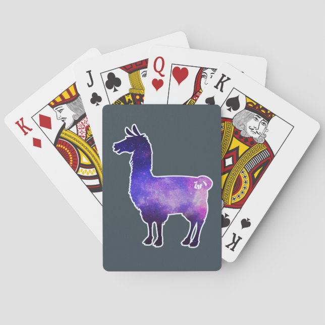 Cartes de jeu galactiques de lama (dos)