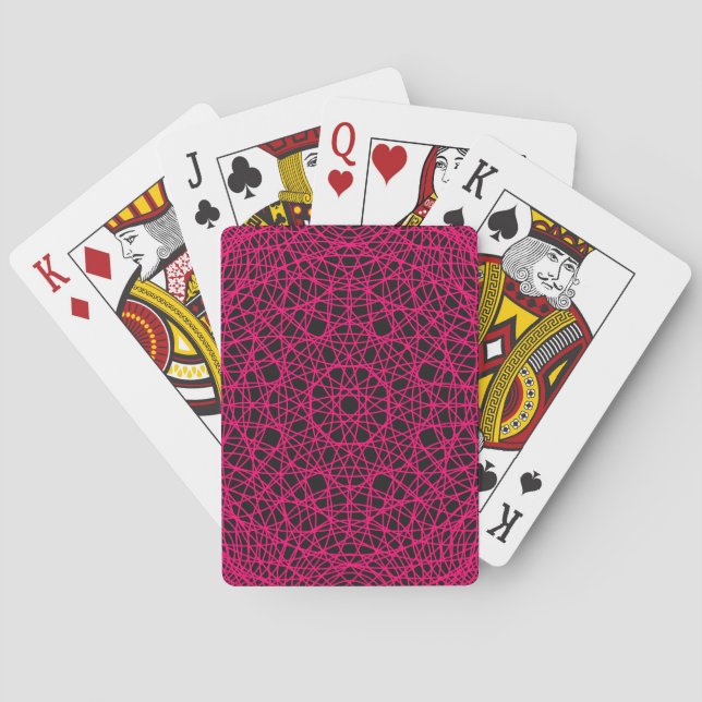 Cartes de Jeu Géométriques Neon Rose - Personnalis (dos)