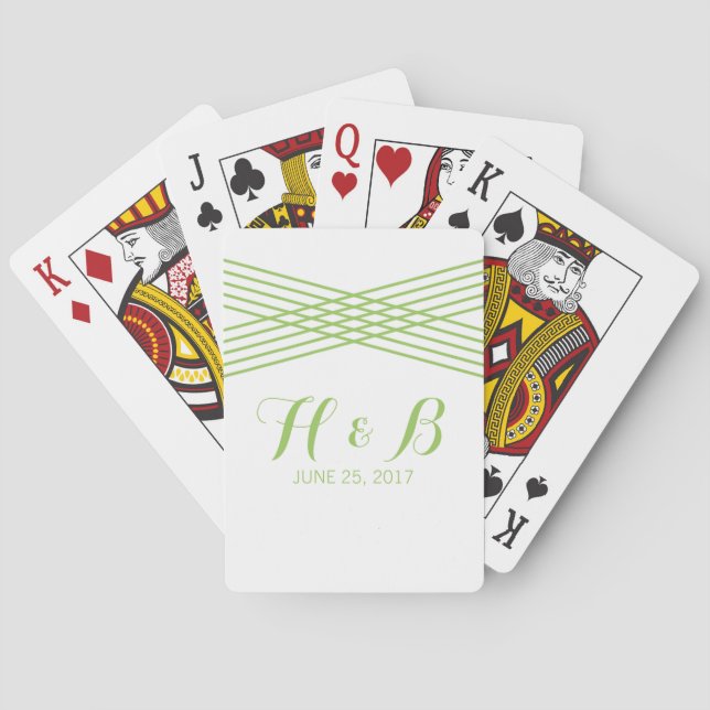 Cartes de jeu Green Modern Deco (dos)
