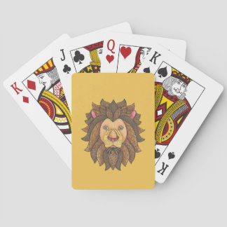 Cartes de jeu gribouillées de lion