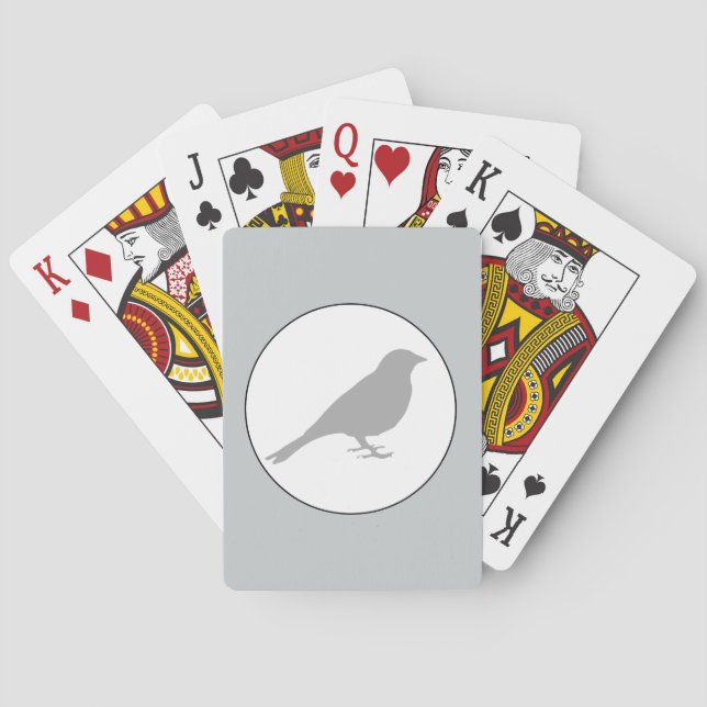 Cartes de jeu Gris Oiseau gris (dos)