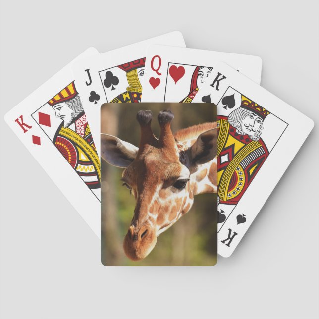 Cartes de jeu heureuses de girafe (dos)