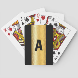 Cartes de jeu initiales d'effet métallique d'or