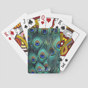 Cartes de jeu initiales personnalisées de plume de