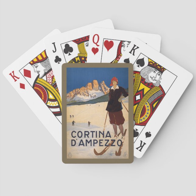 Cartes de jeu italiennes vintages d'Alpes (dos)