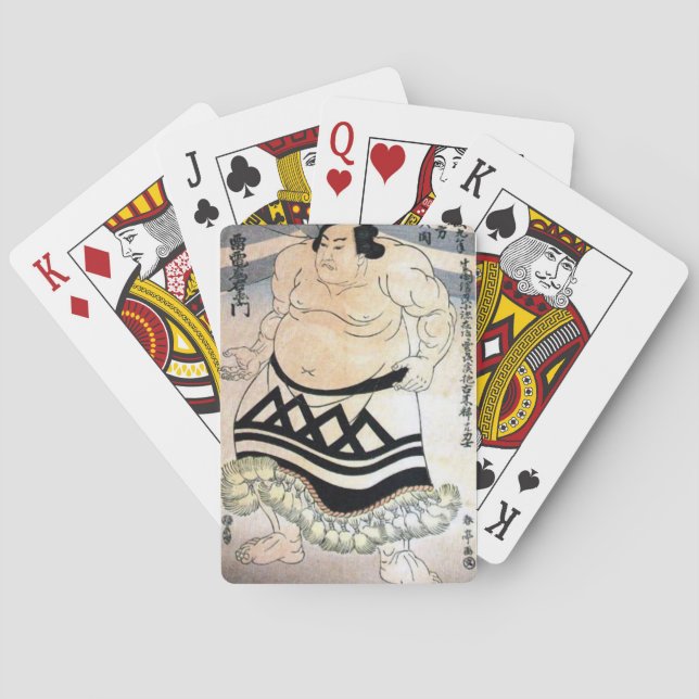 Cartes de jeu japonaises de lutteur de sumo (dos)
