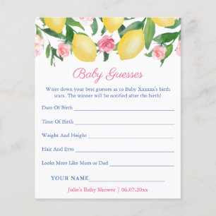 Cartes de jeu Lemons Positano Guess Baby's Birth S