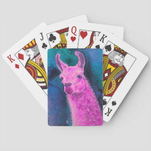 Cartes de jeu Llama Rose