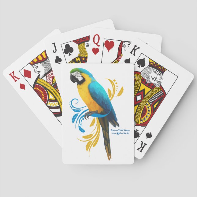 Cartes de jeu Macaw bleu et or (dos)