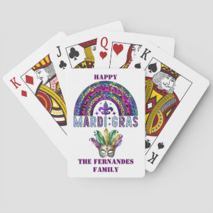 Cartes de jeu Mardi Gras Rainbow et Masque