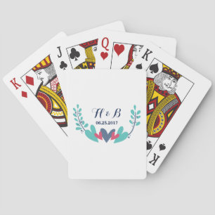 Cartes de jeu Mariage Coeurs et vignes