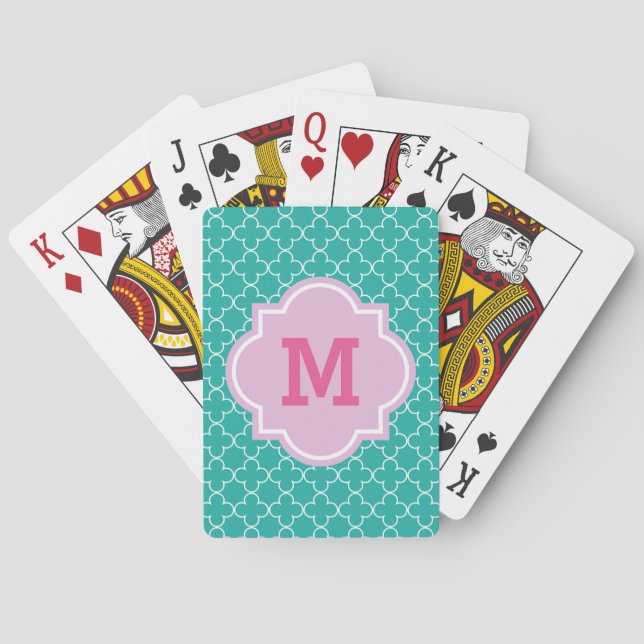 Cartes de jeu marocaines de treillis de quatrefoil (dos)
