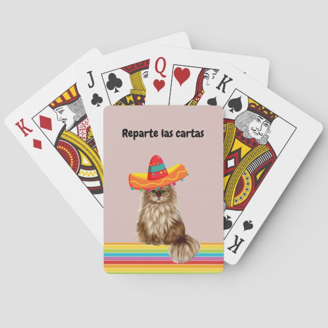 Cartes de jeu mexicaines de chat (dos)