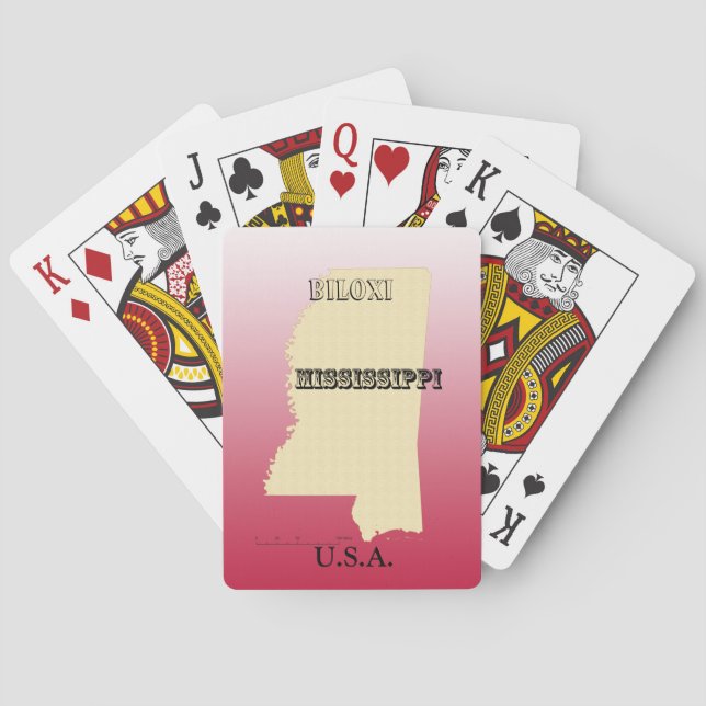 Cartes de jeu - Mississippi State Map avec la vill (dos)